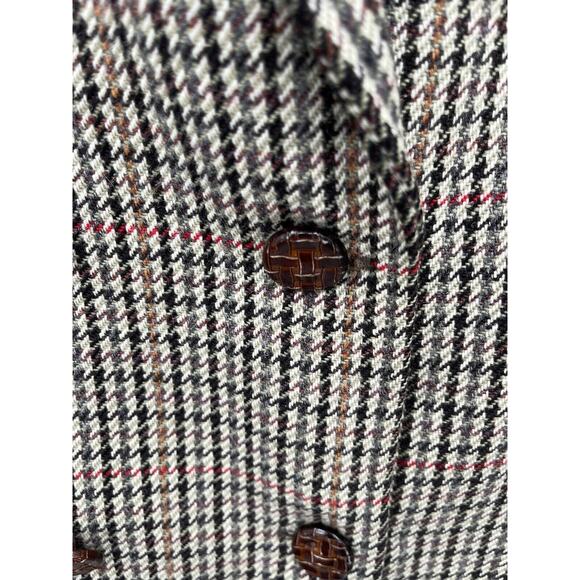 Thistle Woolens Blazer New Wool Houndstooth Double Breasted Made In UK Size 12 - Picture 5 of 13